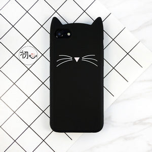 3D Moustache Cat case 5 5s 6 6s 7Plus Silicone Back cover