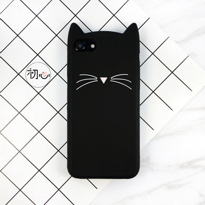 3D Moustache Cat case 5 5s 6 6s 7Plus Silicone Back cover