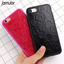 Leather Case For iphone   6 6s 7 Plus X  5s SE 8 Plus  Mickey Mouse