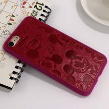 Leather Case For iphone   6 6s 7 Plus X  5s SE 8 Plus  Mickey Mouse